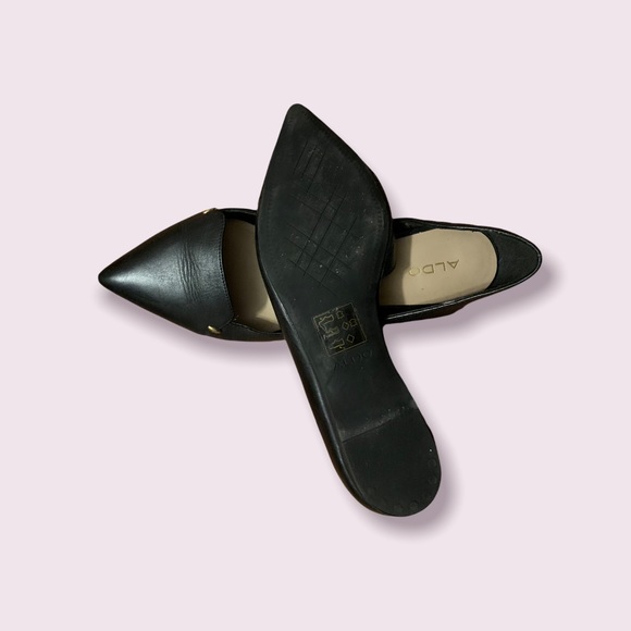 Aldo Size 9 Black Leather flat - Picture 4 of 6